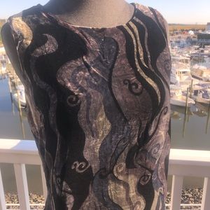 Trina Turk Crushed Velvet Swirl Top Large